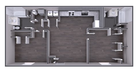 Floor plan for 2 beds, 2 baths, 1093 sqft